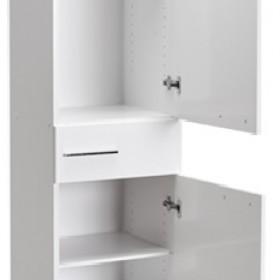 ΣΤΗΛΗ ΜΠΑΝΙΟΥ ΜΕ ΔΥΟ ΠΟΡΤΕΣ ΚΑΙ ΕΝΑ ΣΥΡΤΑΡΙ 45x38x187εκ ΛΕΥΚΟ ΓΥΑΛΙΣΤΕΡΟ